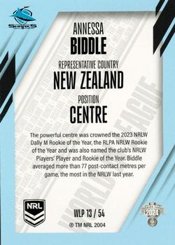 2024 NRL Traders Titanium - World In League Parallel #WLP13 Annesa Biddle Back